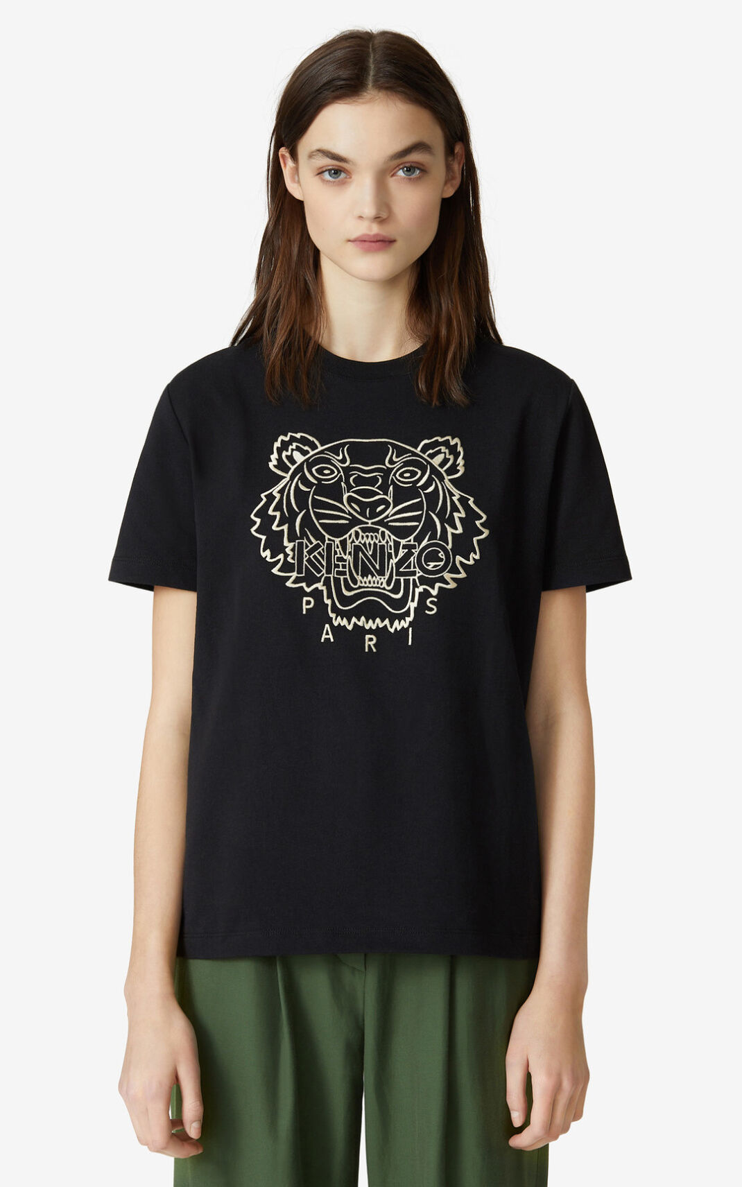 T Shirt Kenzo Femme Loose Tiger Noir HQJDE-3598